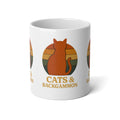 Cats & Backgammon 20oz Jumbo Mug — Retro Cat Silhouette Coffee Cup