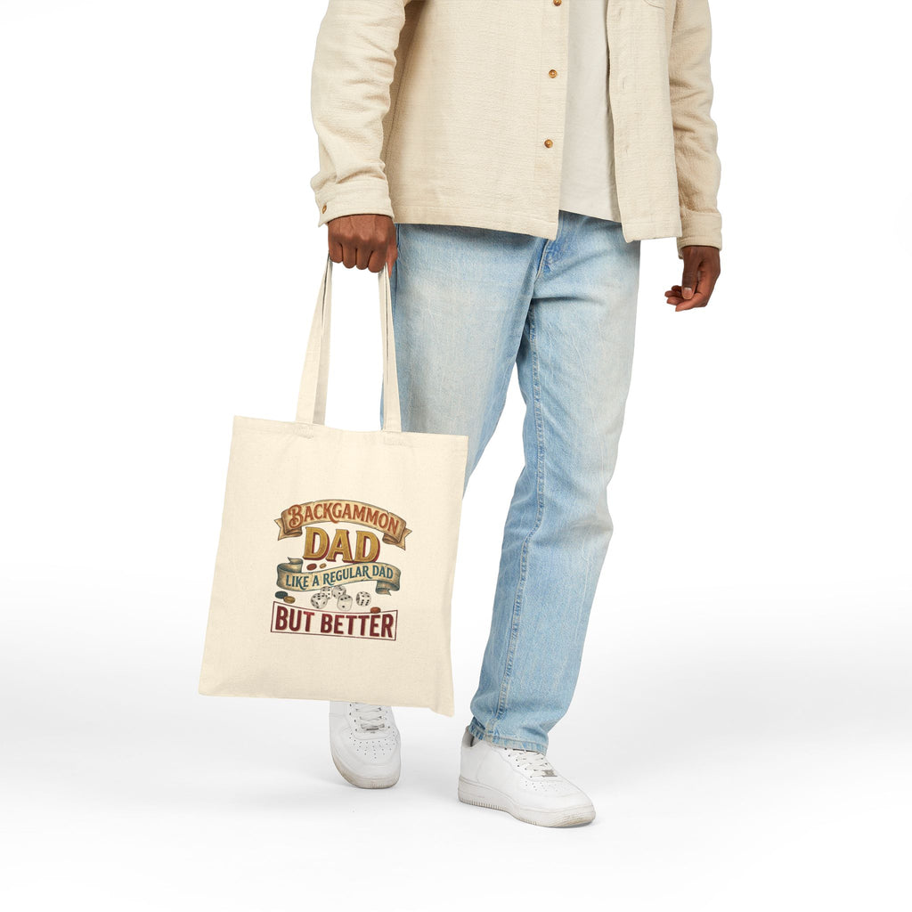 Backgammon Dad "Like a Regular Dad But Better" Cotton Canvas Tote Bag