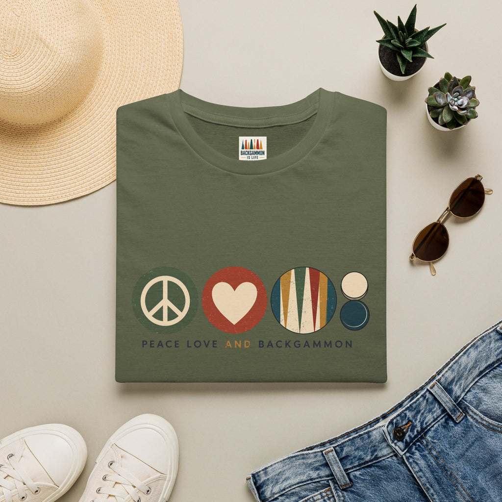 Peace Love and Backgammon 2 T-Shirt