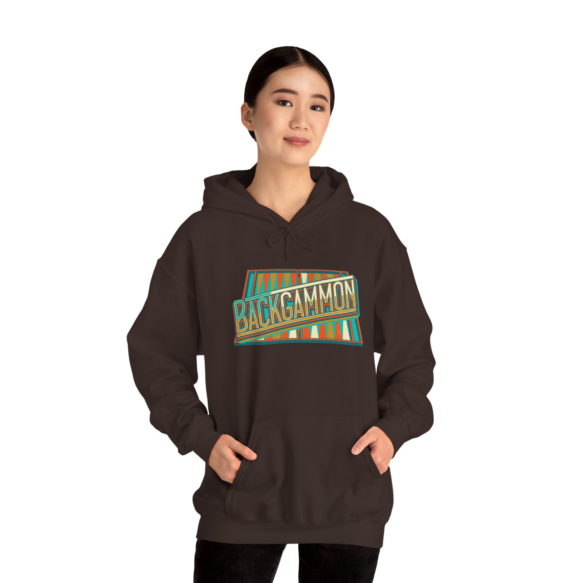 Backgammon Retro Unisex Heavy Blend™ Hooded Sweatshirt – Vintage Board Game Pullover for Players & Fans