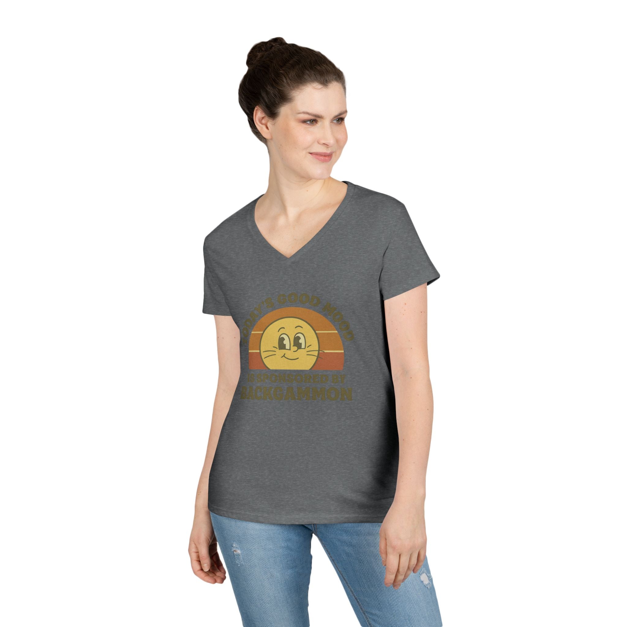 Today’s Good Mood Is Sponsored By Backgammon Ladies' V-Neck T-Shirt