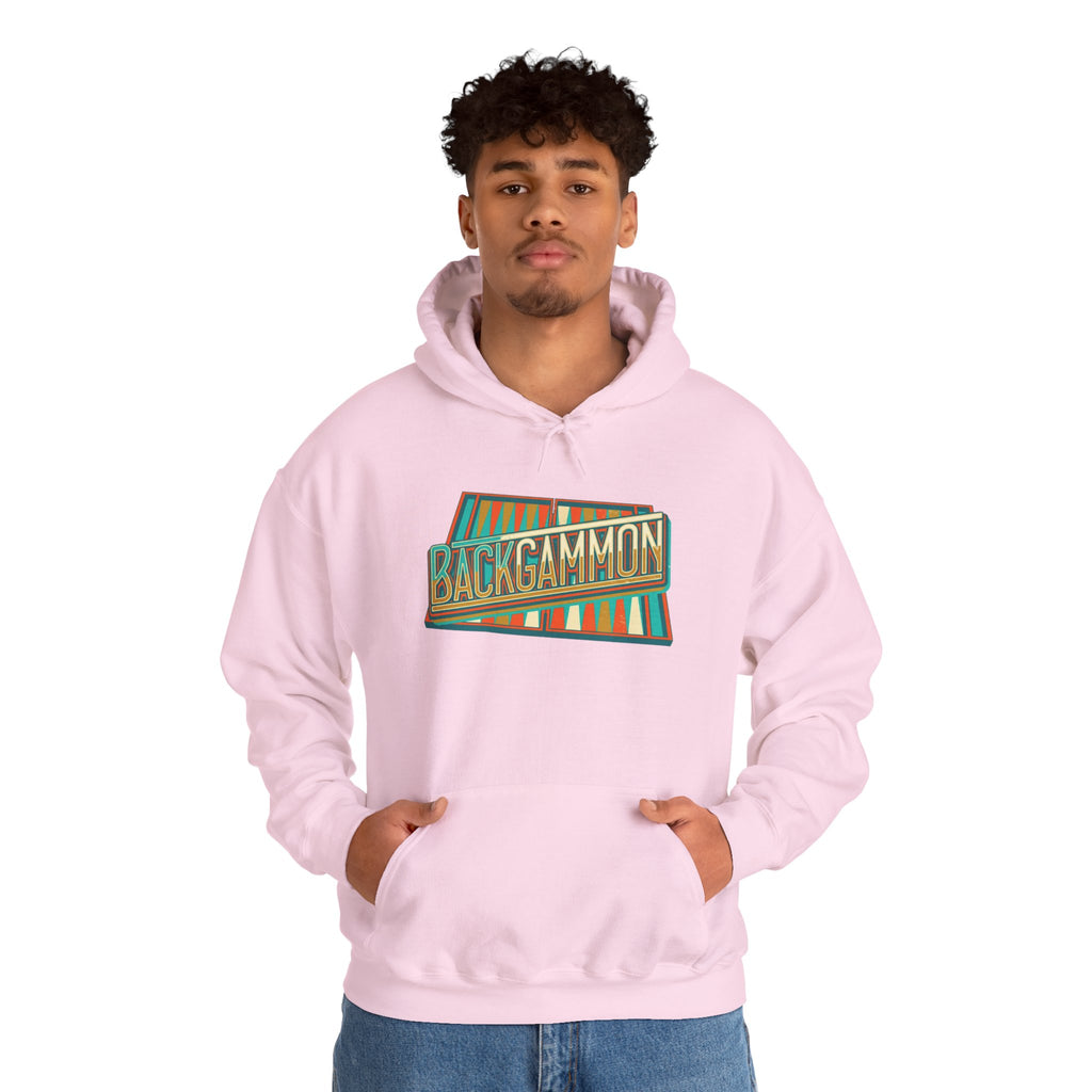 Backgammon Retro Unisex Heavy Blend™ Hooded Sweatshirt – Vintage Board Game Pullover for Players & Fans