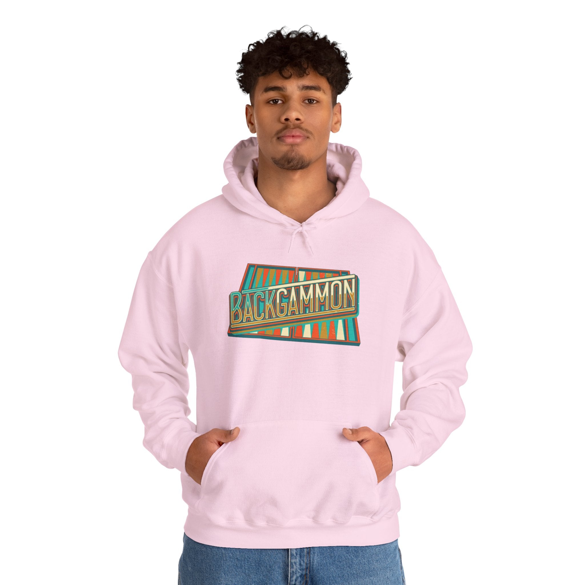 Backgammon Retro Unisex Heavy Blend™ Hooded Sweatshirt – Vintage Board Game Pullover for Players & Fans