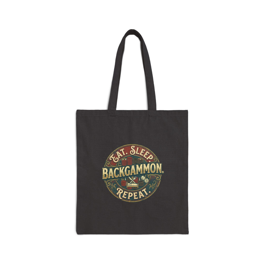 Eat. Sleep. Backgammon. Repeat. Cotton Canvas Tote Bag
