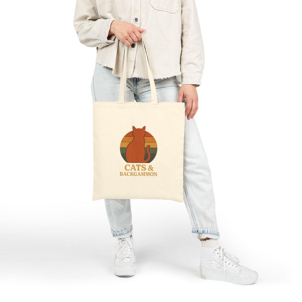 Cats & Backgammon Canvas Tote Bag