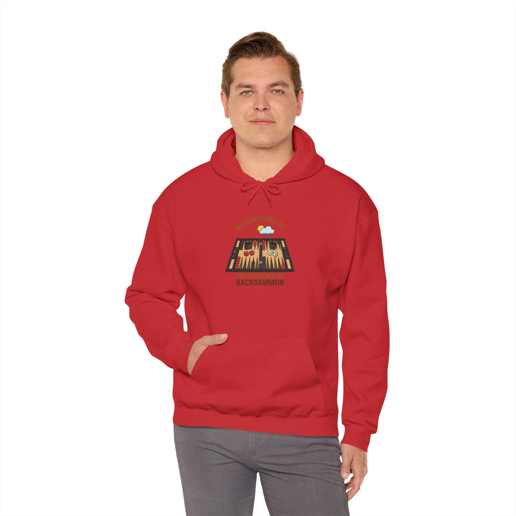 Weekend Forecast: 100% Chance of Backgammon Unisex Heavy Blend™ Hooded Sweatshirt