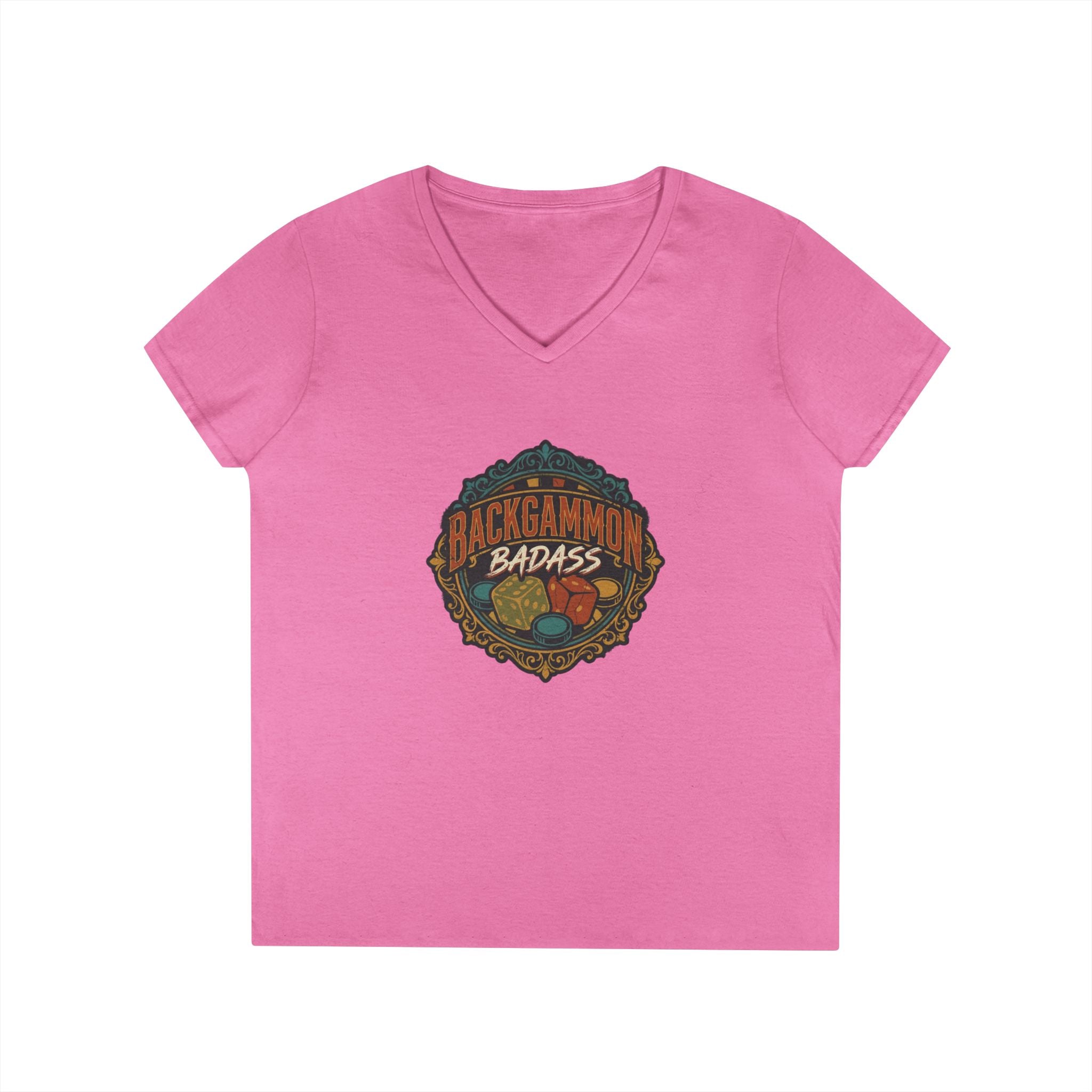 Backgammon Badass Ladies' V-Neck T-Shirt