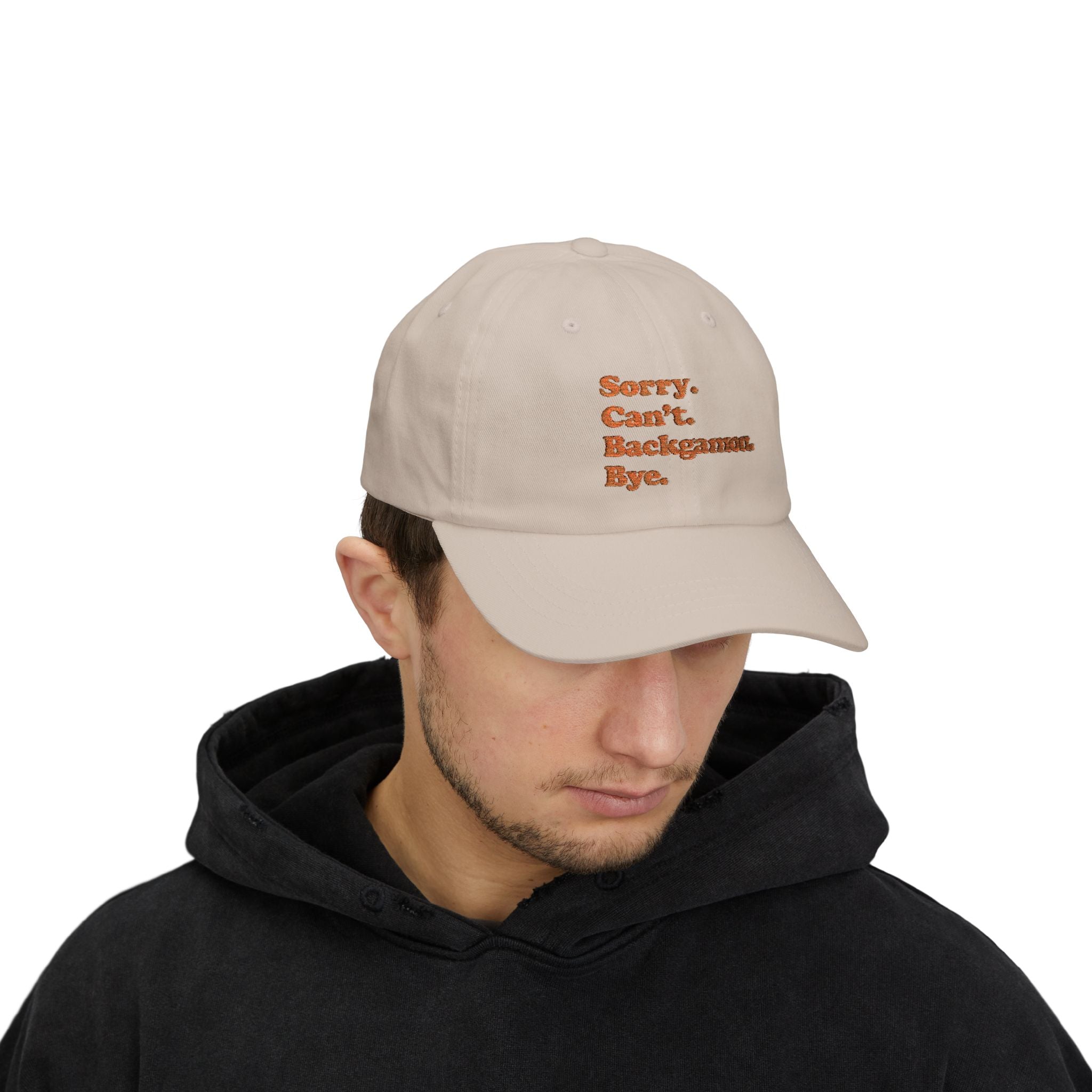 Sorry. Can't. Backgammon. Bye. Cap — Embroidered Baseball Hat