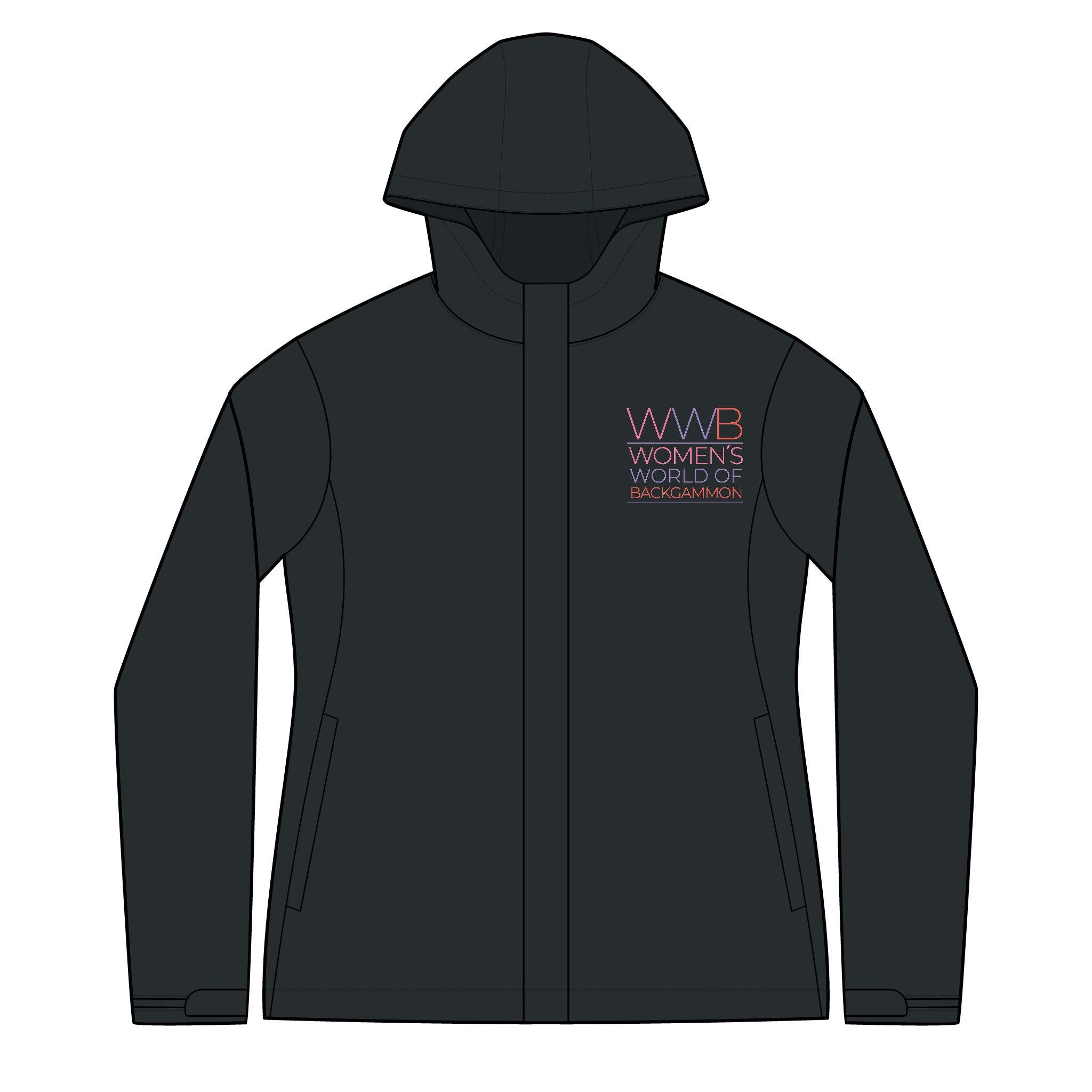 Arcadia Women's Hoodie Jacket — Women's World of Backgammon Logo