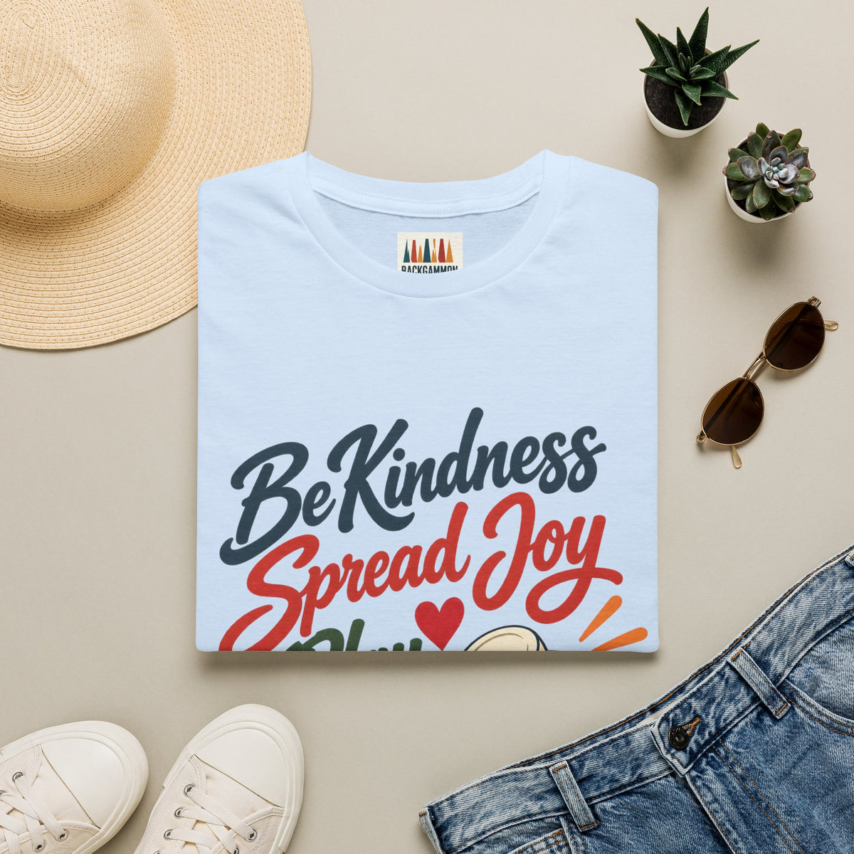 Backgammon T-Shirt — "Be Kindness Spread Joy Play Backgammon"