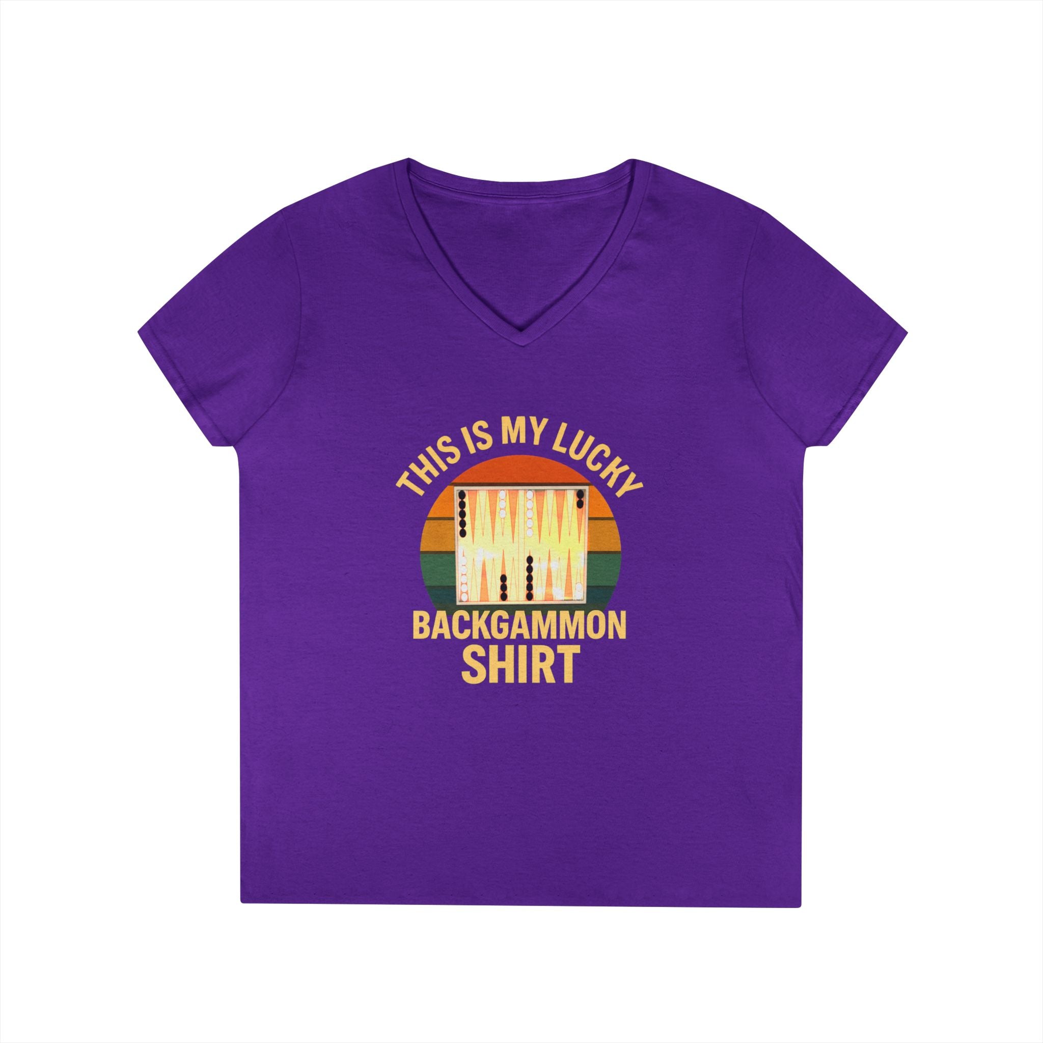 This Is My Lucky Backgammon Shirt 2 Ladies V-Neck T-shirt