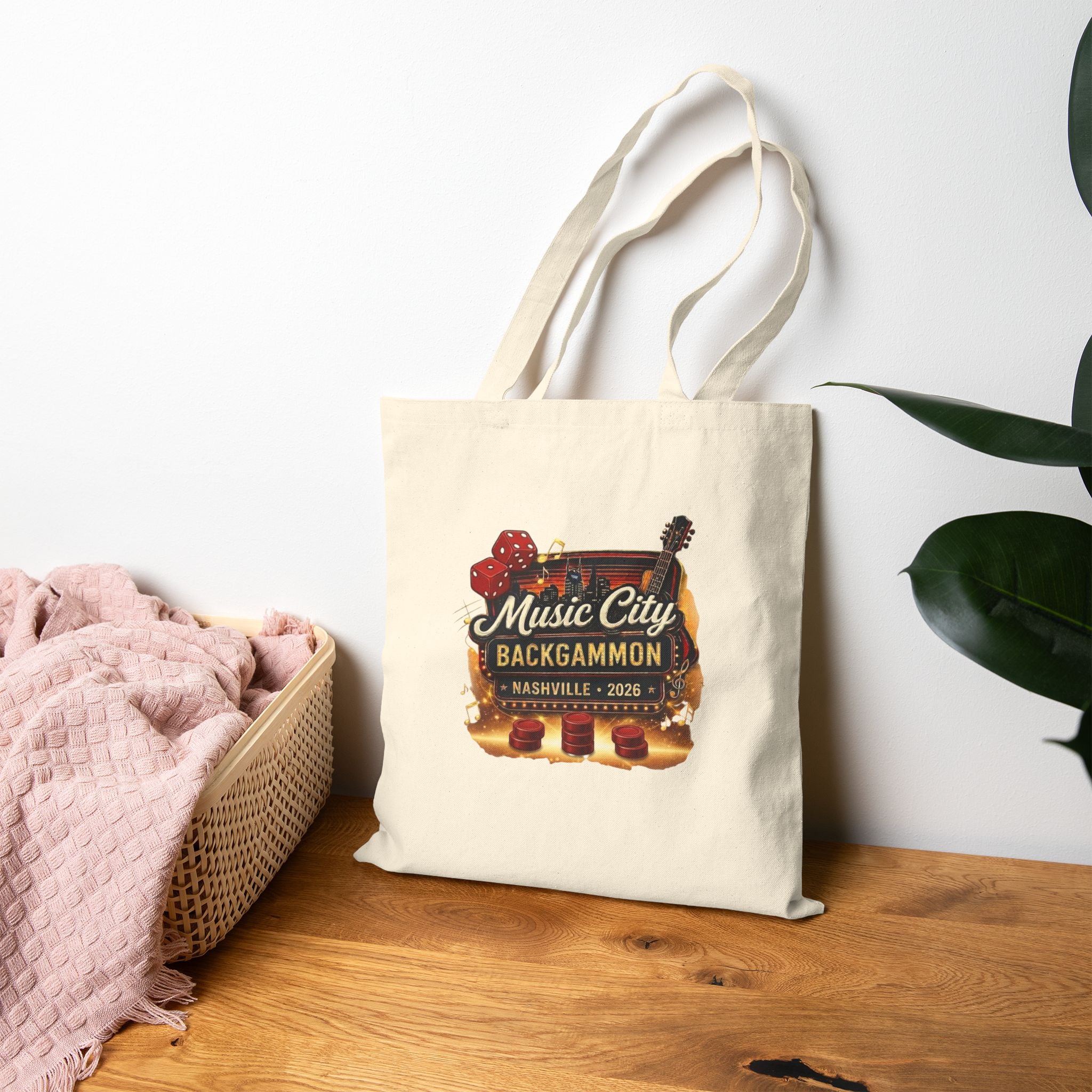 Tote Bag — Music City Backgammon Nashville 2026 Canvas Tote