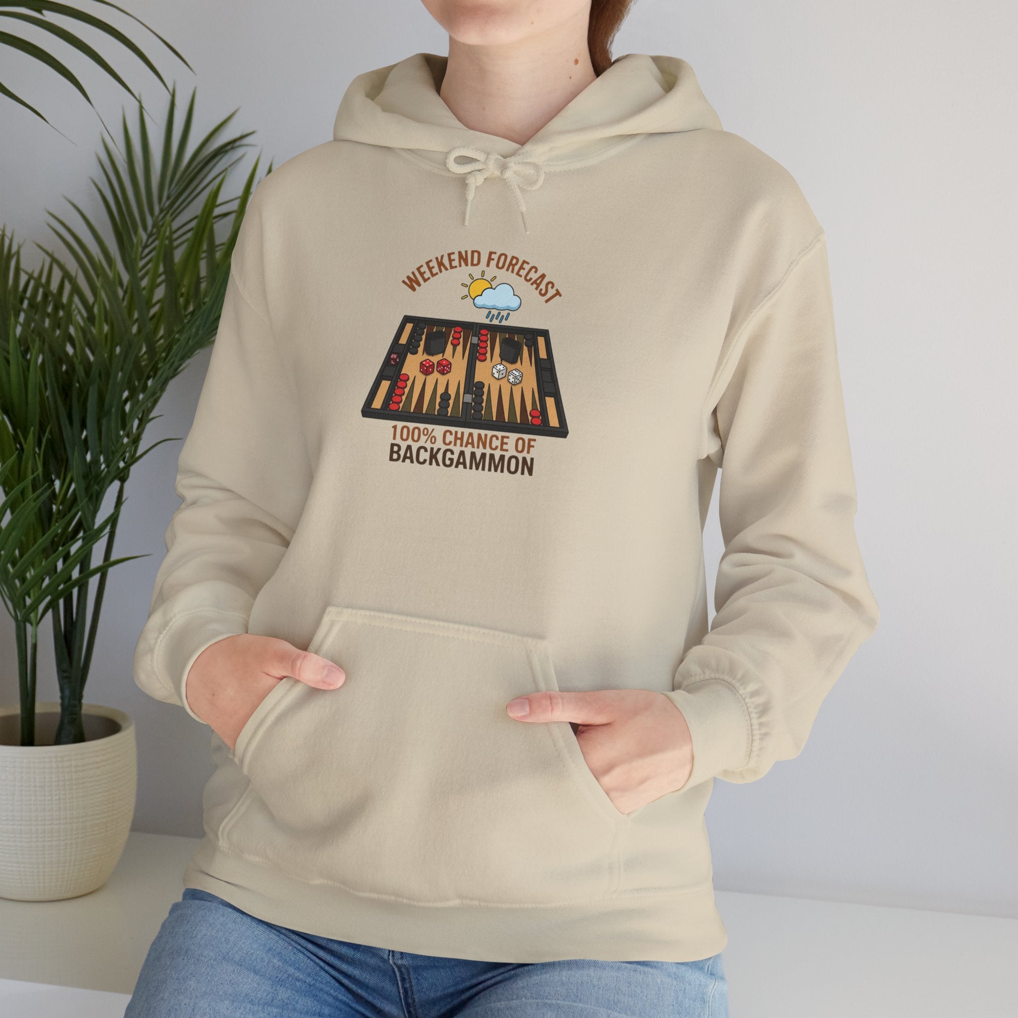 Weekend Forecast: 100% Chance of Backgammon Unisex Heavy Blend™ Hooded Sweatshirt