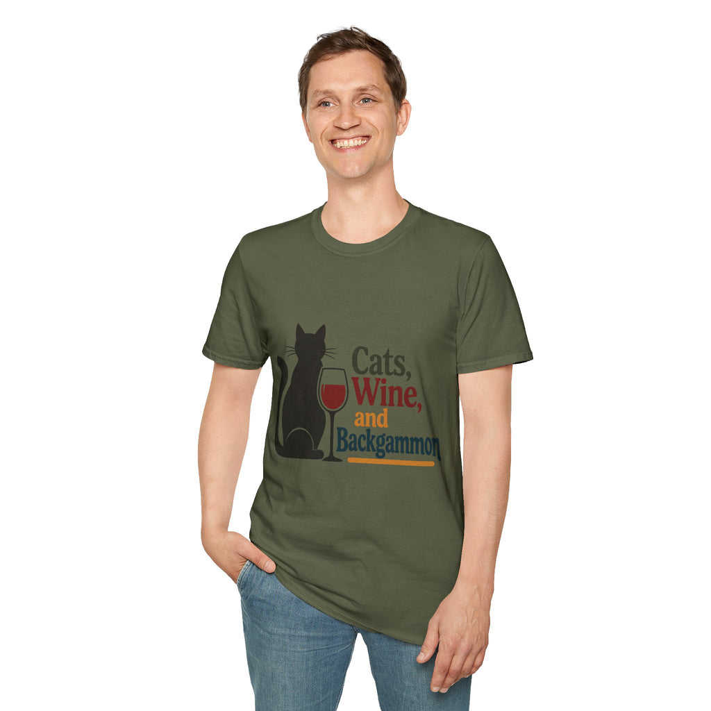 cats wine and backgammon 2 T-Shirt