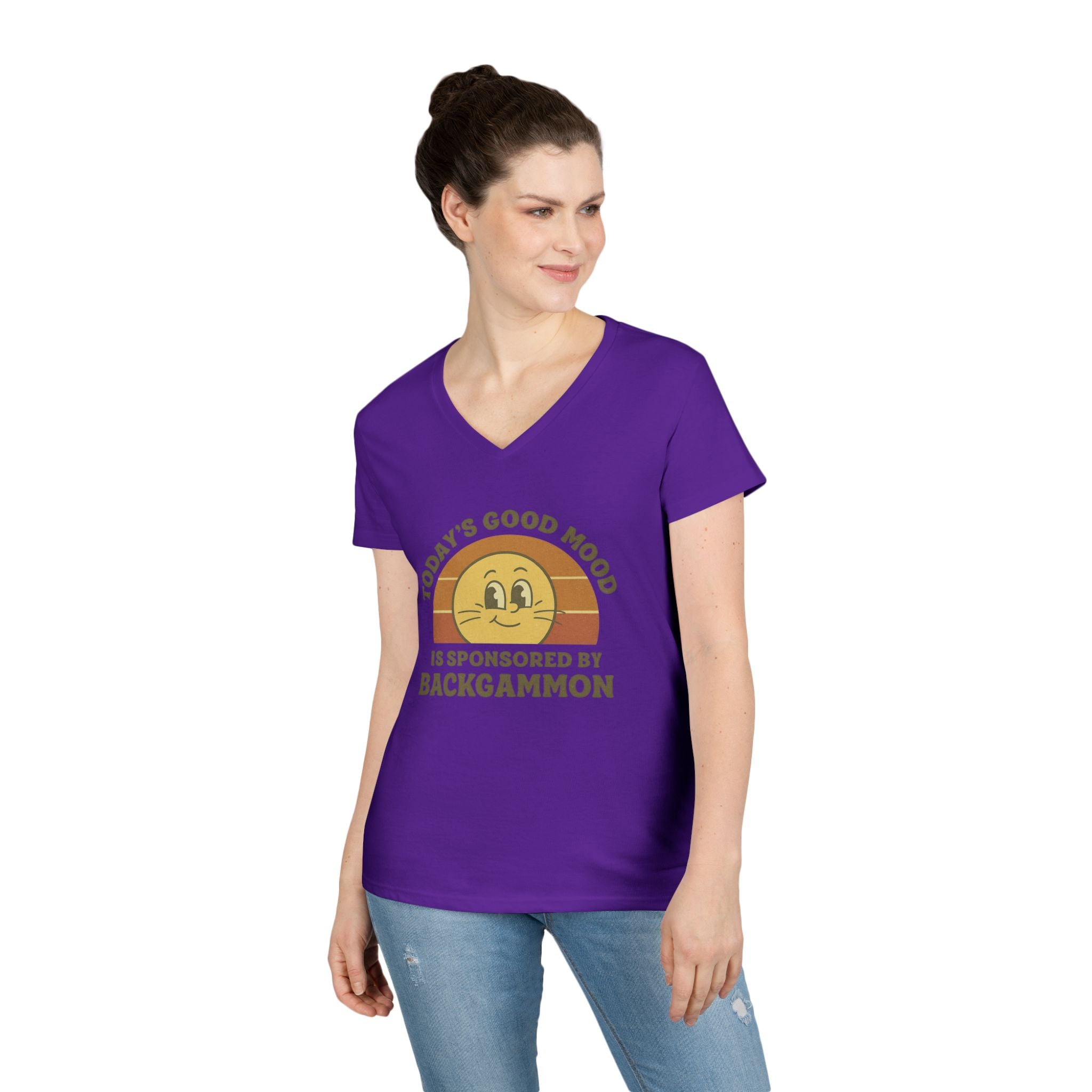 Today’s Good Mood Is Sponsored By Backgammon Ladies' V-Neck T-Shirt