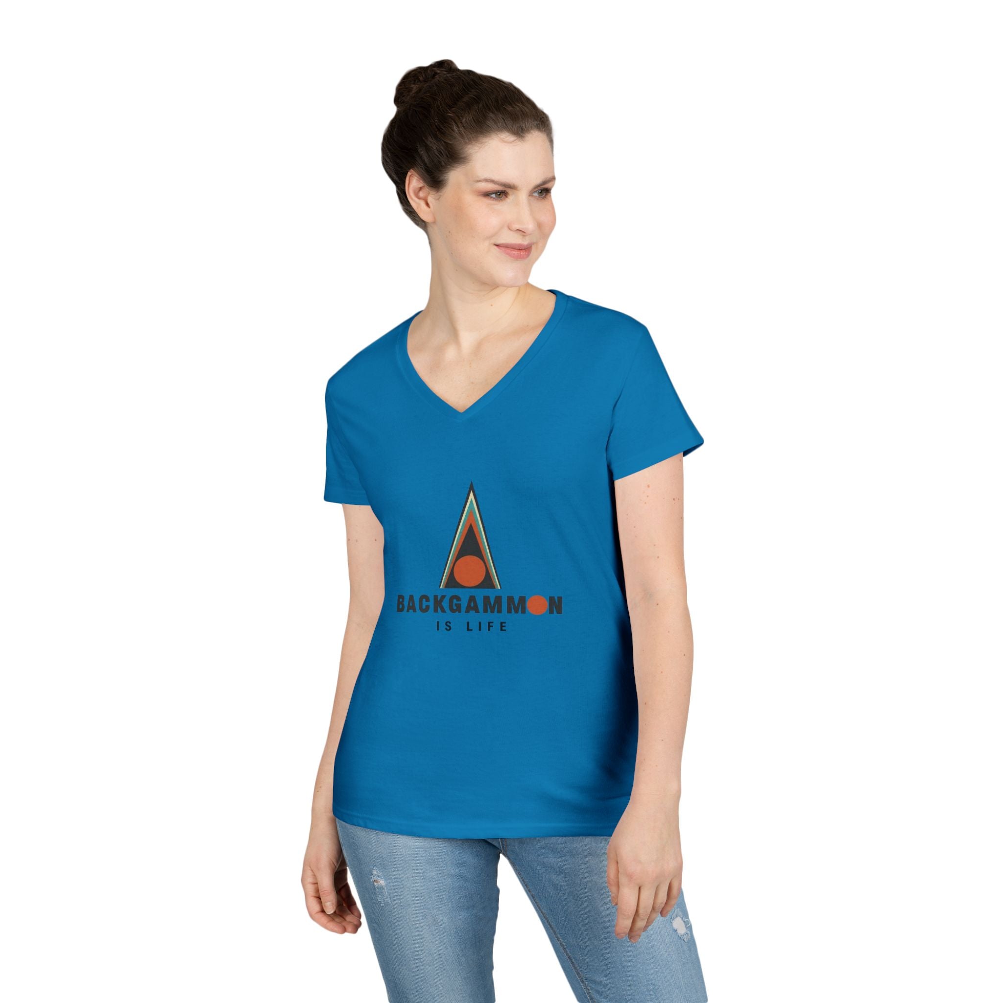 Backgammon Is Life Ladies' V-Neck T-Shirt
