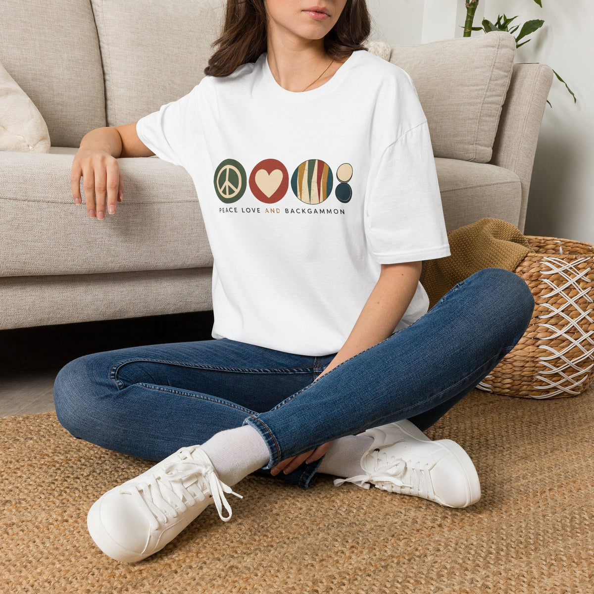 Peace Love and Backgammon 2 T-Shirt