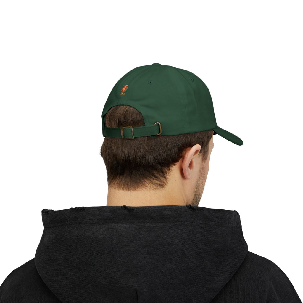 Cats & Backgammon Dad Cap — Retro Orange Cat Embroidered Baseball Hat