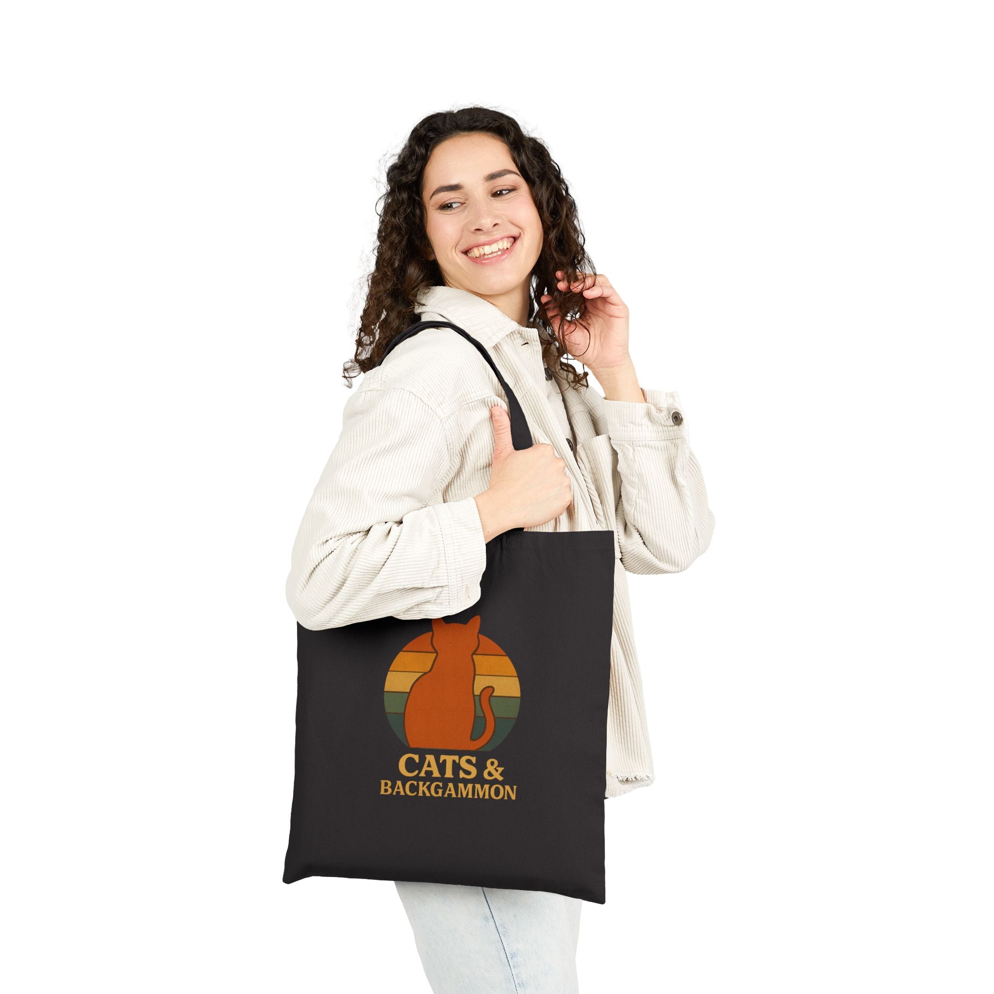 Cats & Backgammon Canvas Tote Bag