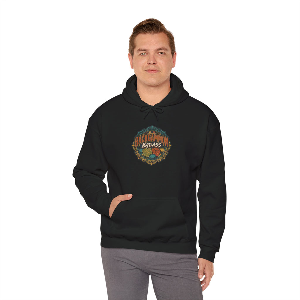 Backgammon Badass Unisex Heavy Blend™ Hooded Sweatshirt