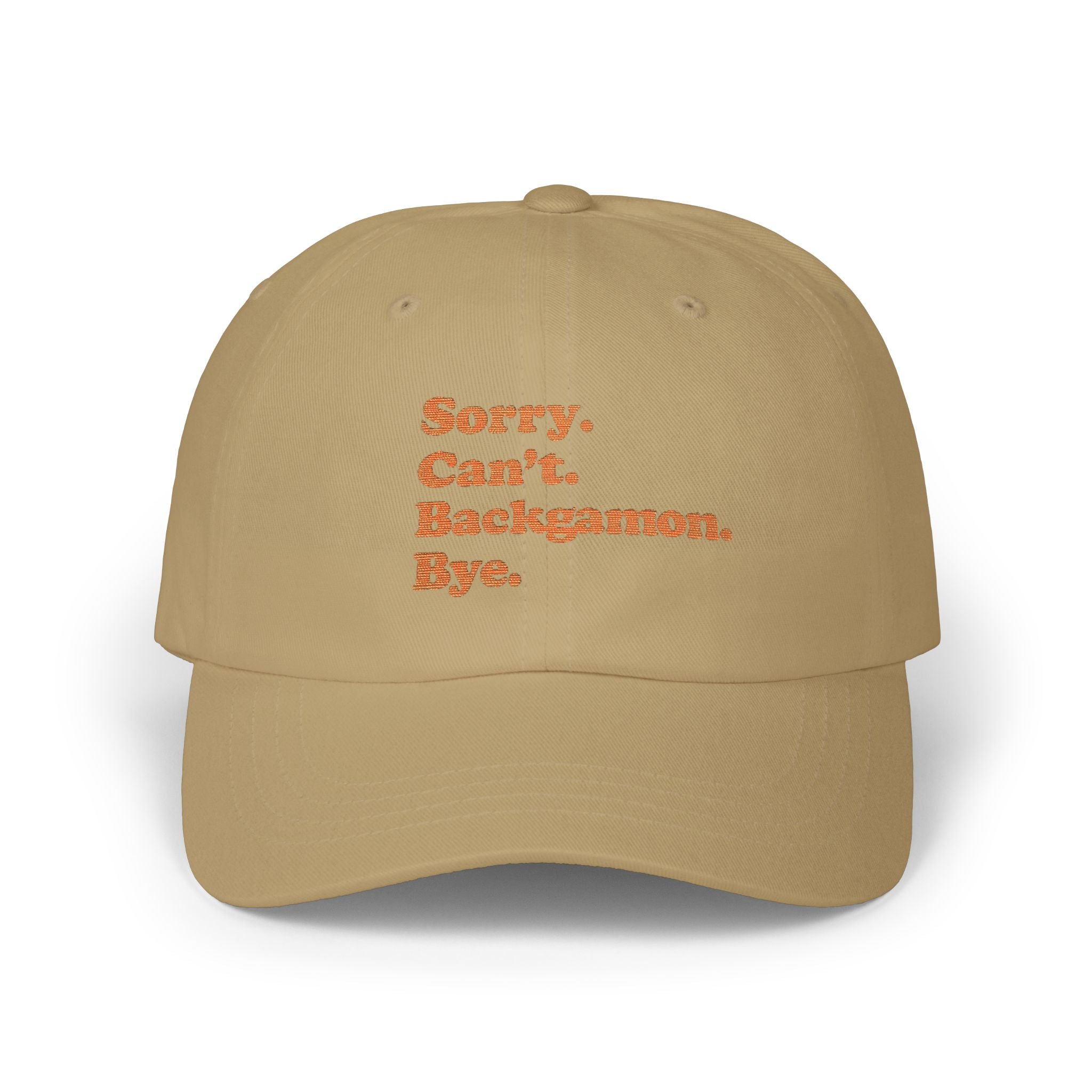 Sorry. Can't. Backgammon. Bye. Cap — Embroidered Baseball Hat