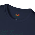 Backgammon Travel T-Shirt — "Will Travel for Backgammon" Vintage Suitcase Design