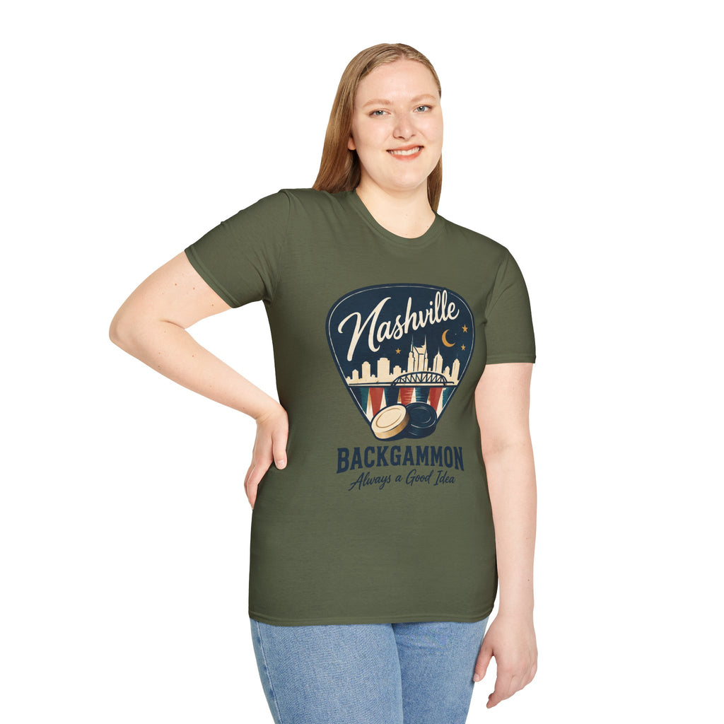Nashville and Backgammon 2 T-Shirt — "Always a Good Idea" Vintage City Game Tee