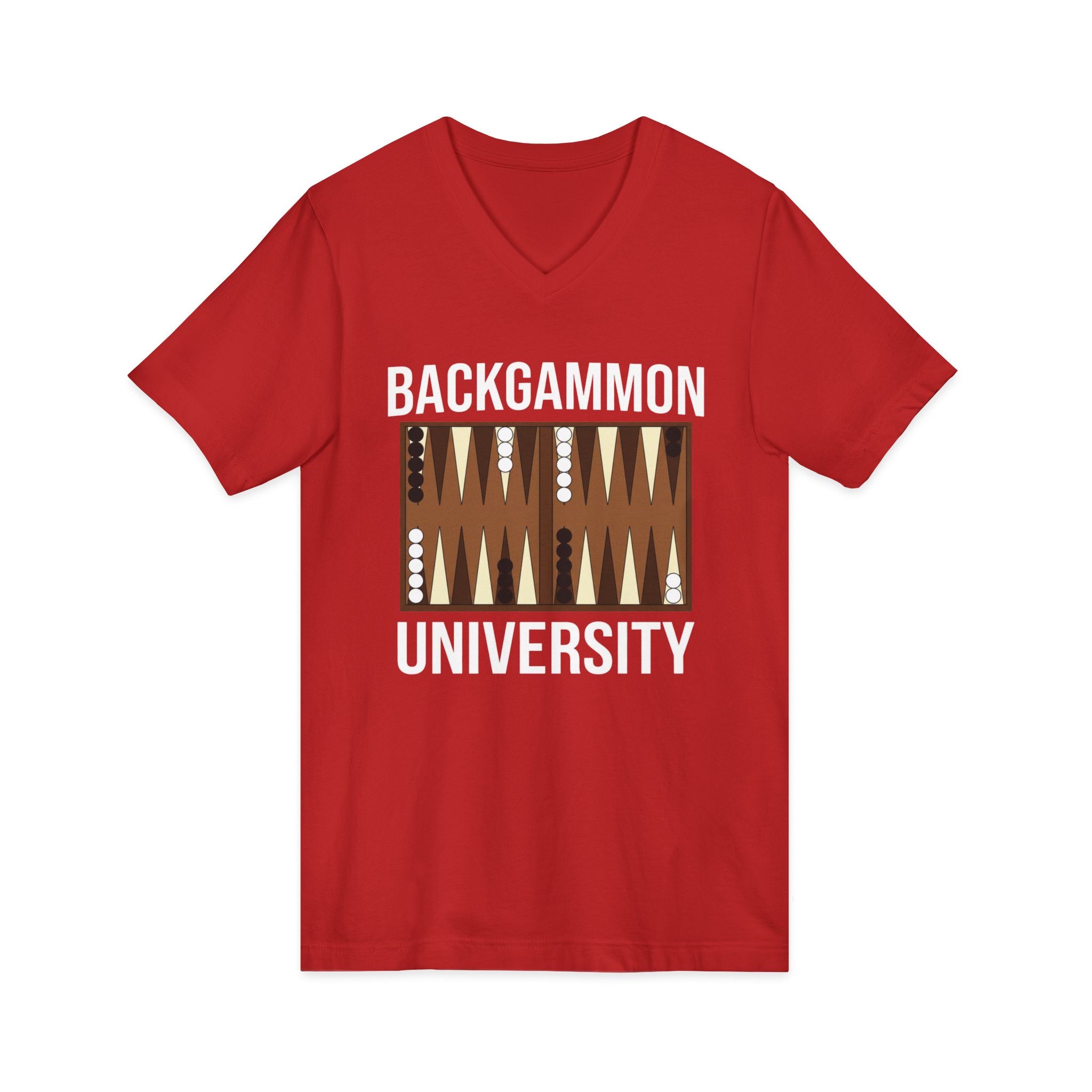 Backgammon University V-Neck Tee — Backgammon Board Graphic Shirt