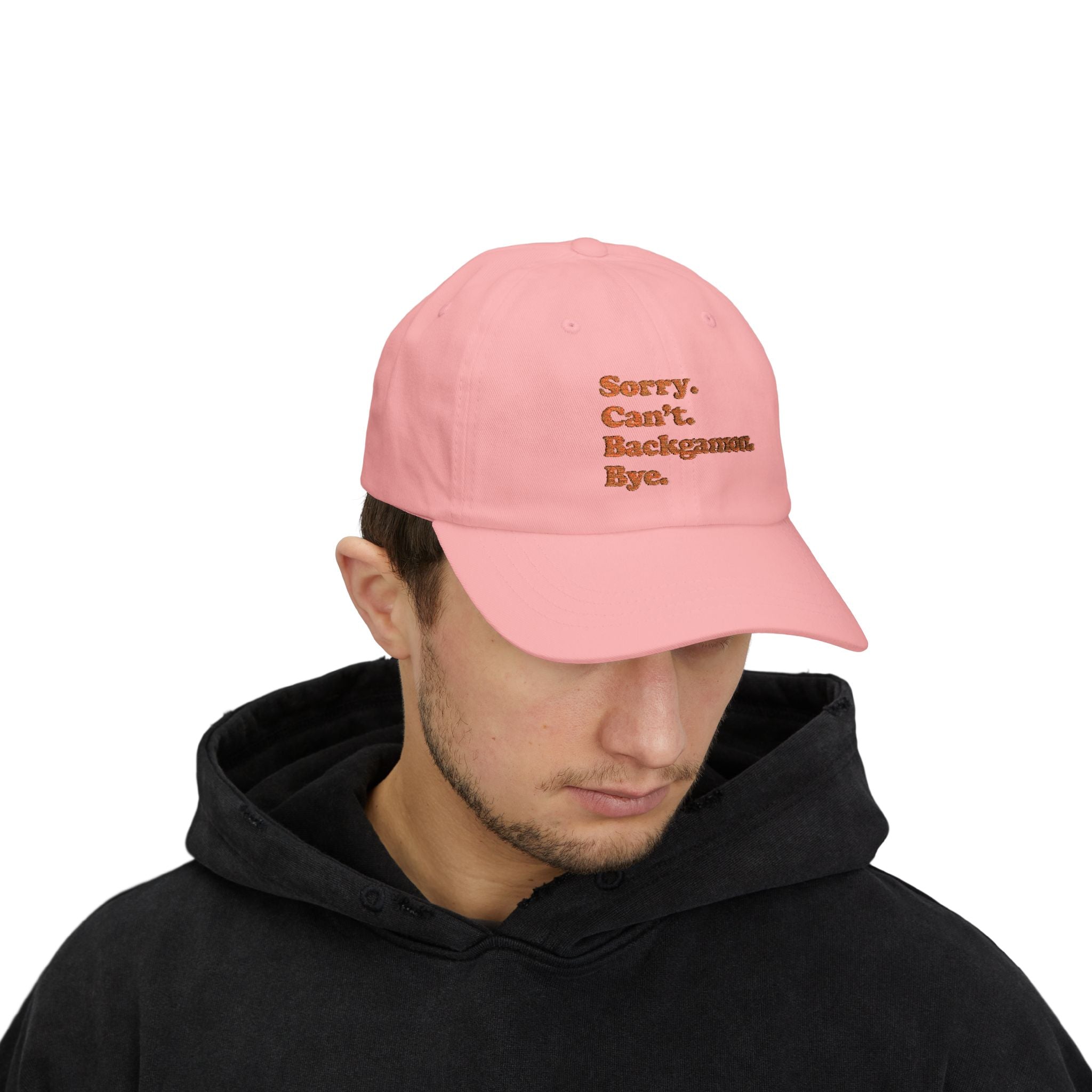 Sorry. Can't. Backgammon. Bye. Cap — Embroidered Baseball Hat