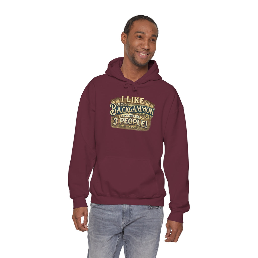 I Like Backgammon & Maybe Like 3 People Unisex Heavy Blend™ Hooded Sweatshirt