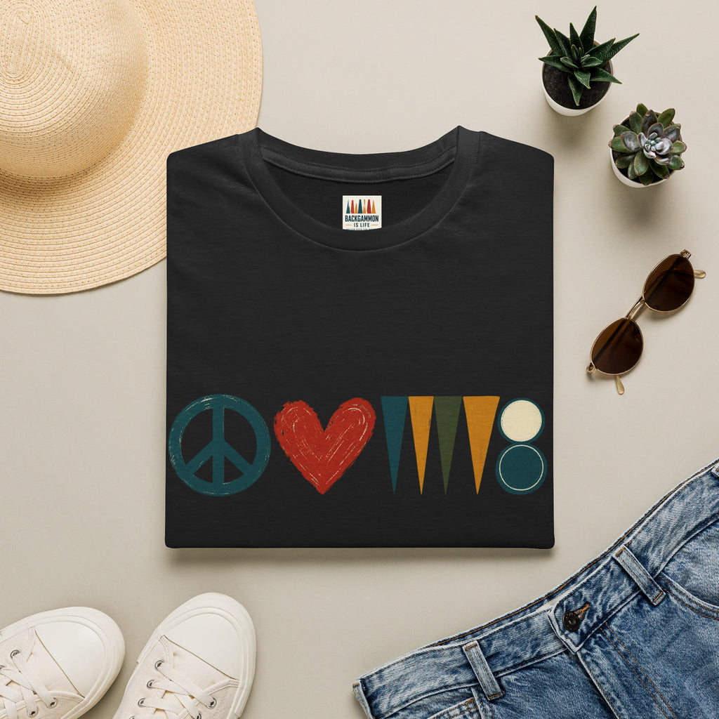 peace love and backgammon 3 T-Shirt — Retro Nature Wildlife Tee