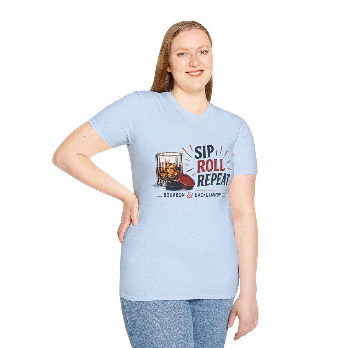 Sip Roll Repeat T-Shirt — Bourbon & Backgammon Tee