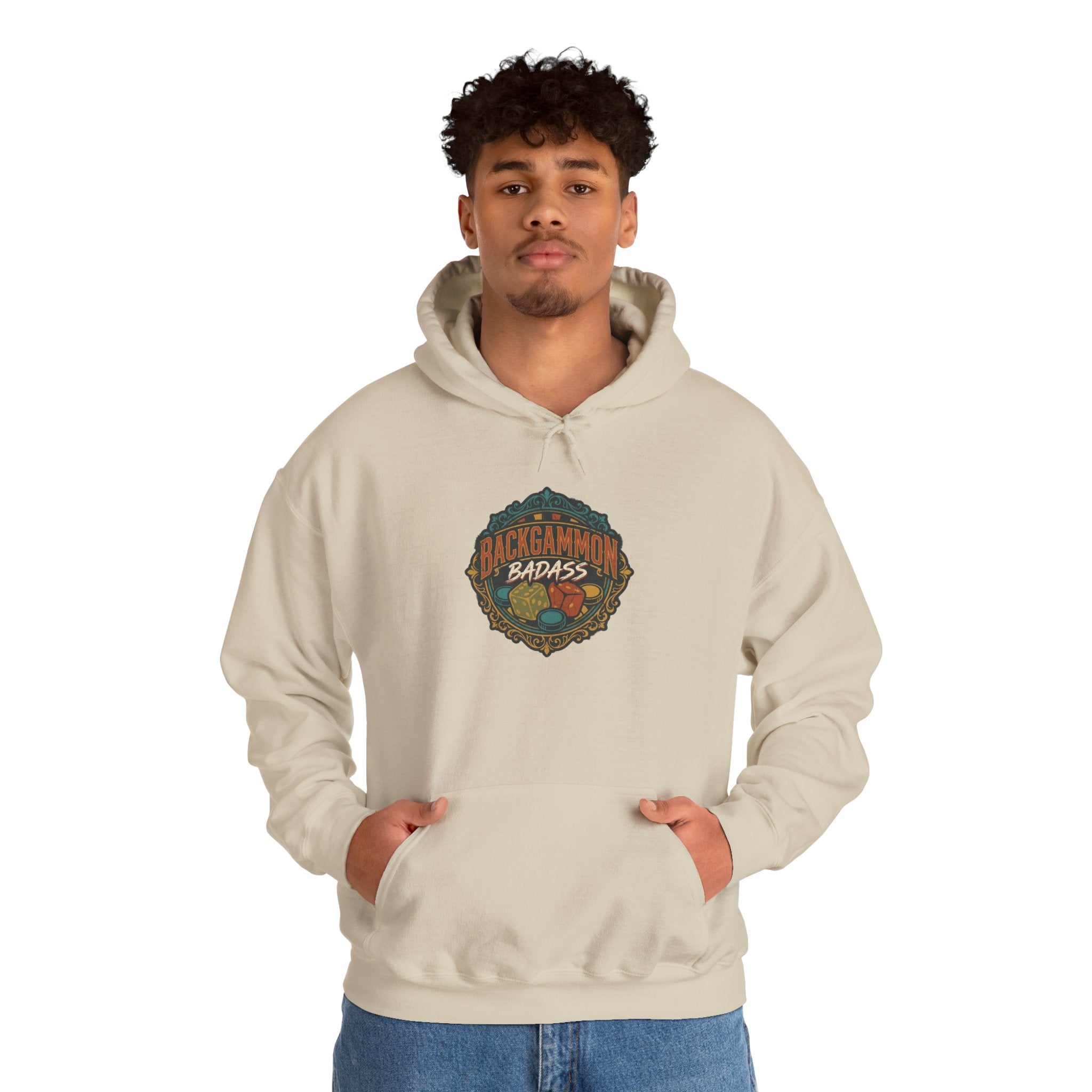 Backgammon Badass Unisex Heavy Blend™ Hooded Sweatshirt