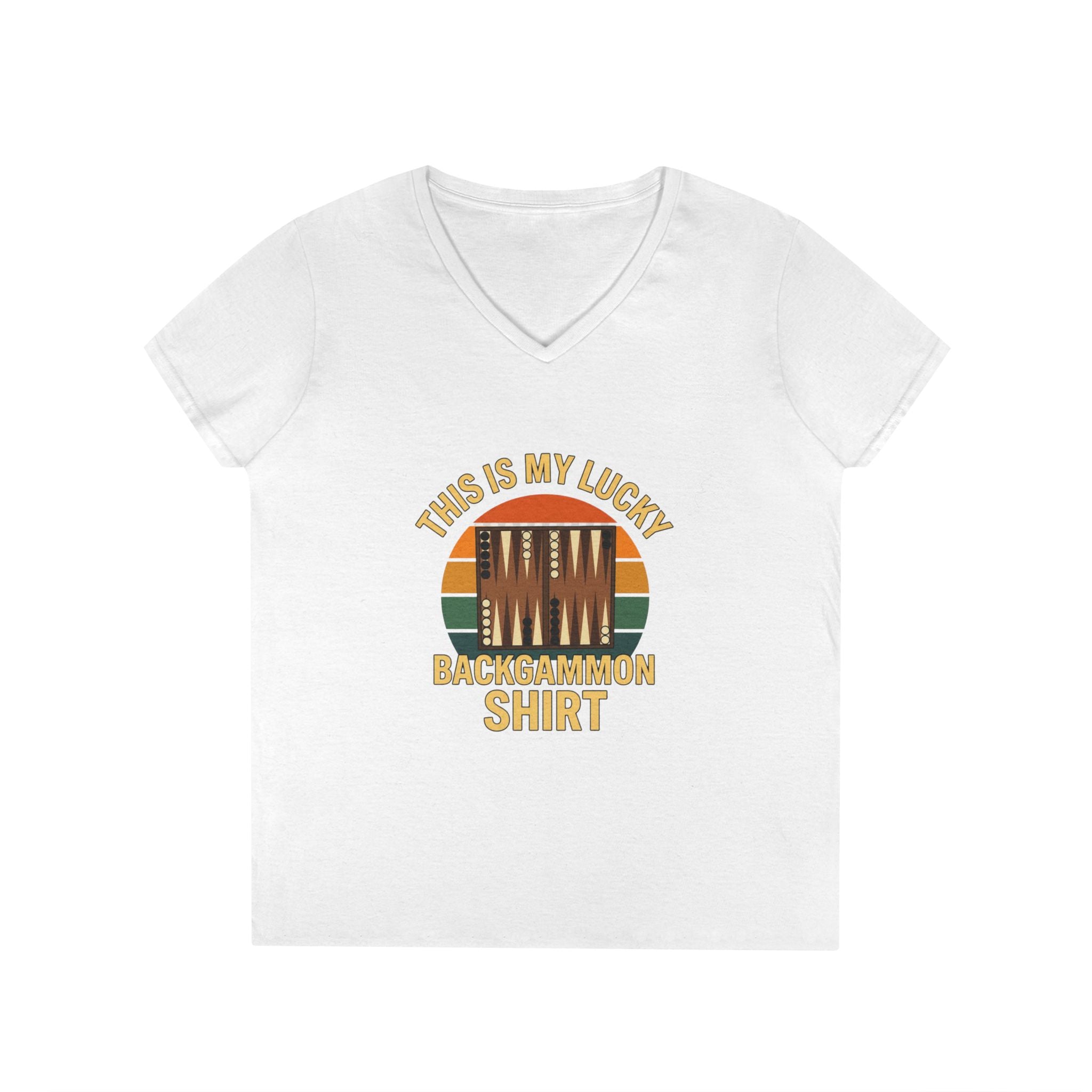 This Is My Lucky Backgammon Shirt Ladies' V-Neck T-Shirt
