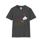 Cats, Wine & Backgammon T-Shirt — Funny Cat Lover Graphic Tee