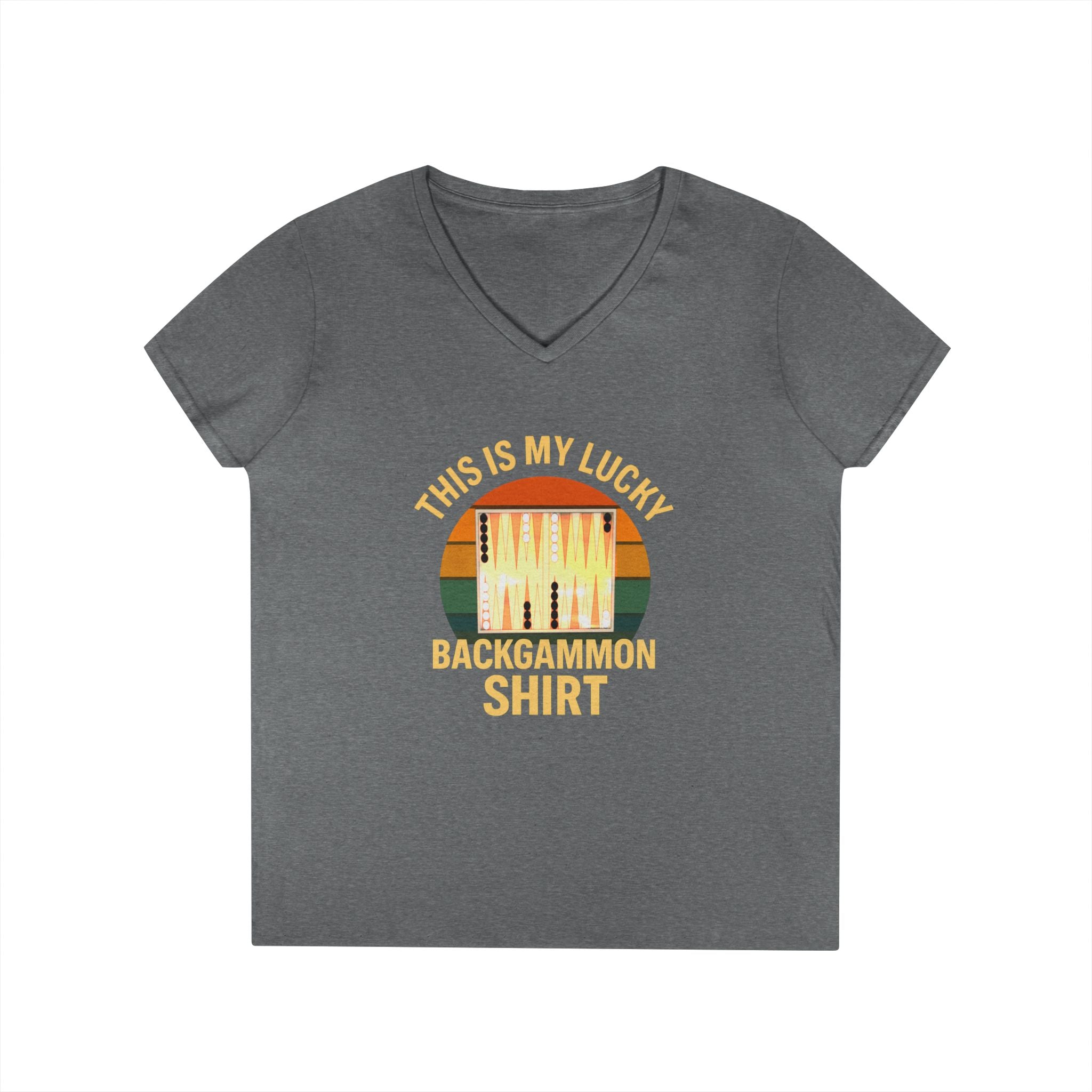 This Is My Lucky Backgammon Shirt 2 Ladies V-Neck T-shirt