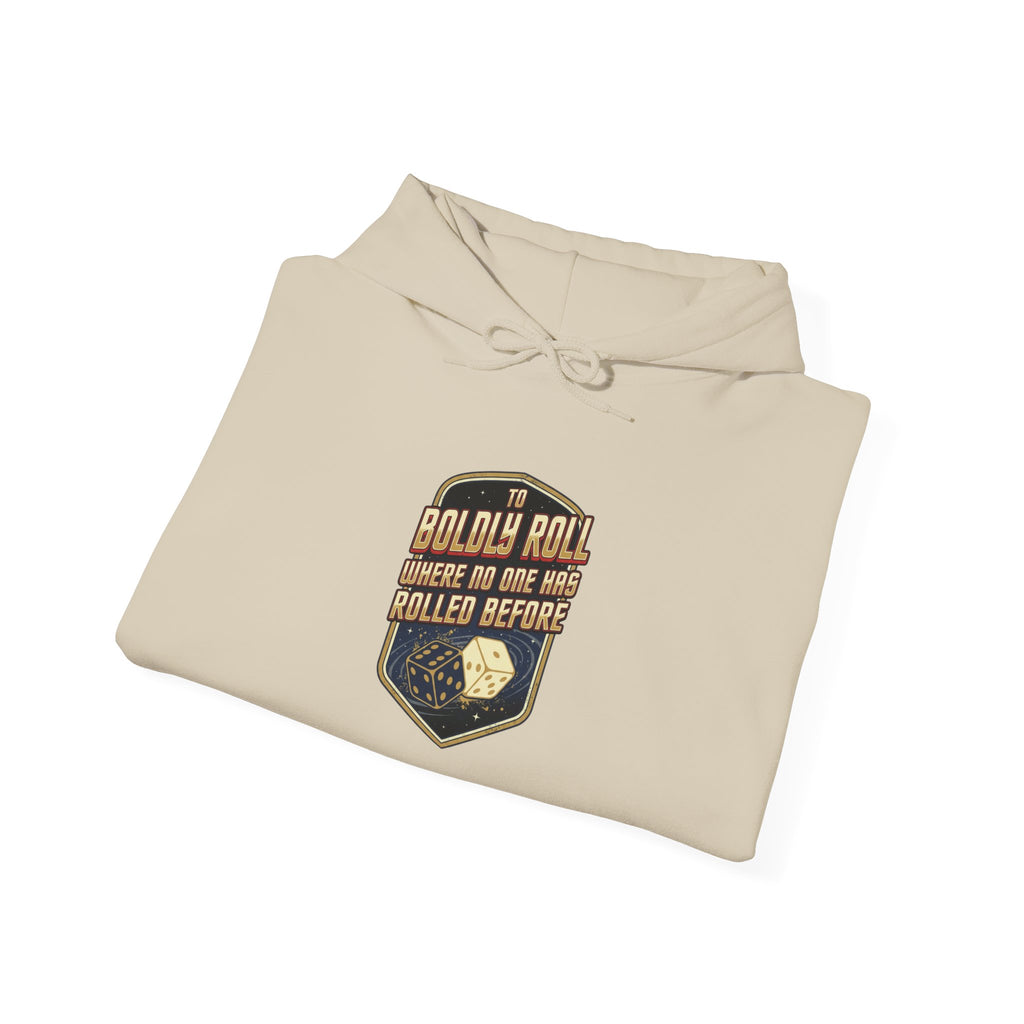 " To Boldly Roll Where No Die Has Rolled Before" Unisex Heavy Blend™ Hooded Sweatshirt