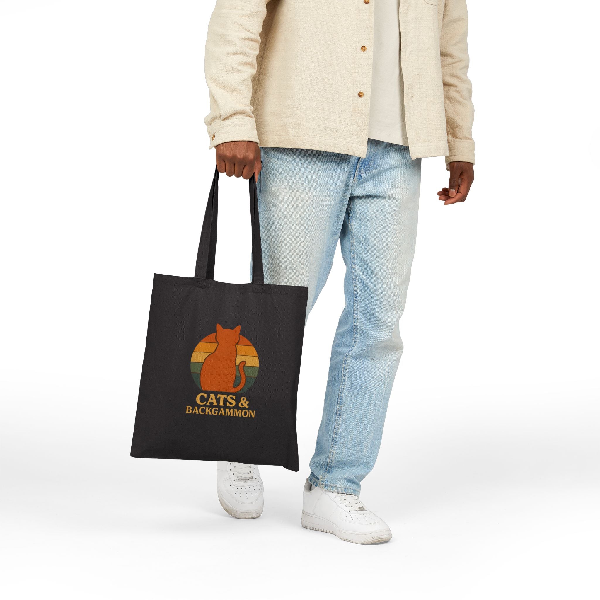 Cats & Backgammon Canvas Tote Bag