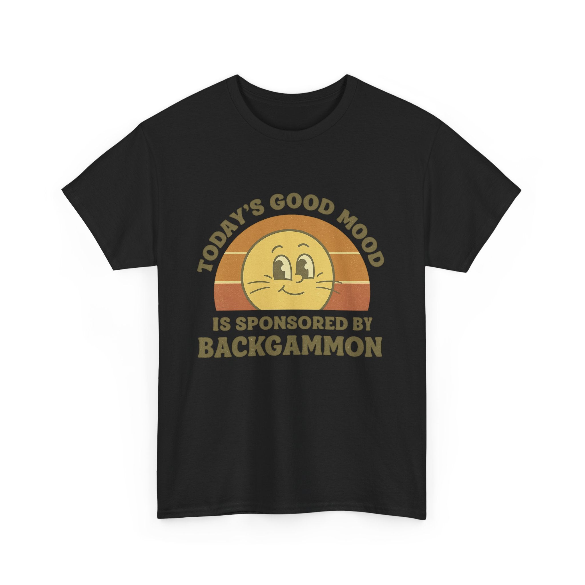 "Today’s Good Mood Is Sponsored by Backgammon" T-Shirt | Retro Smiley Tee