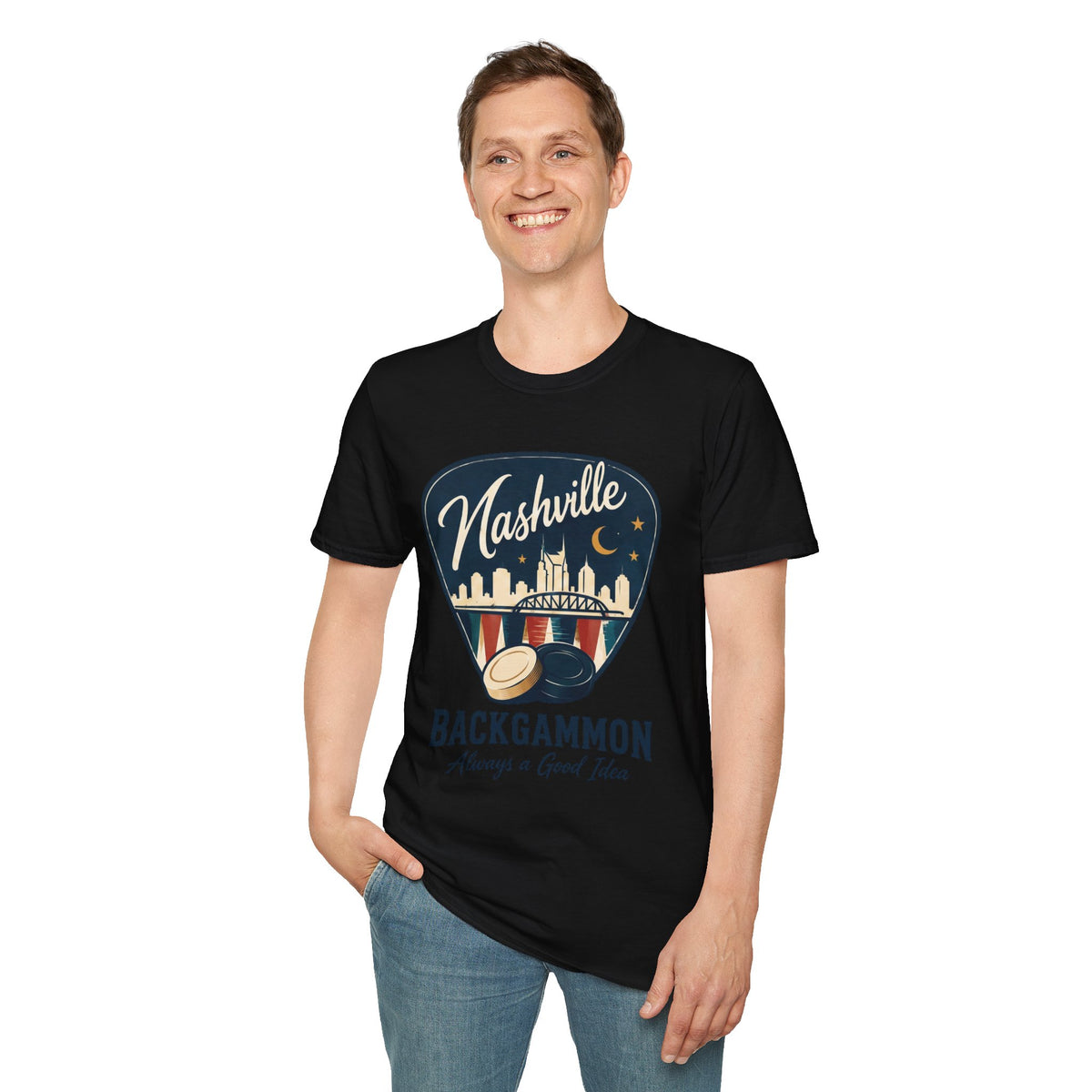 Nashville and Backgammon 2 T-Shirt — "Always a Good Idea" Vintage City Game Tee