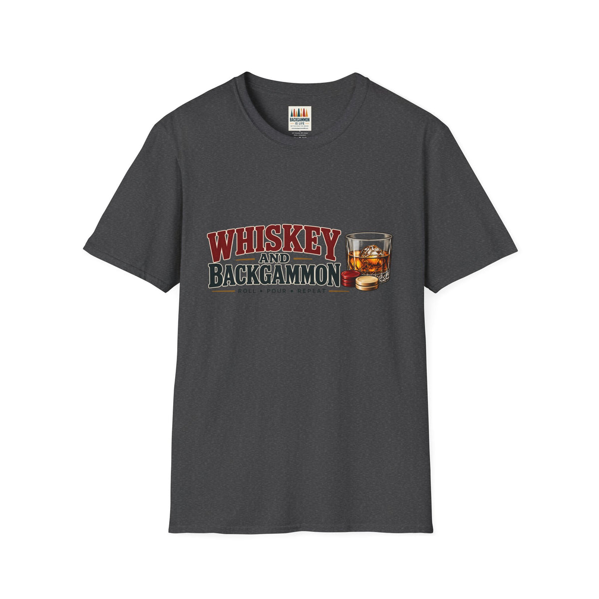 Whiskey and Backgammon T-Shirt — Vintage Bar Game Tee