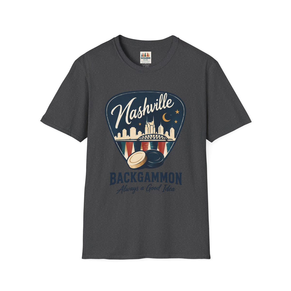 Nashville and Backgammon 2 T-Shirt — "Always a Good Idea" Vintage City Game Tee