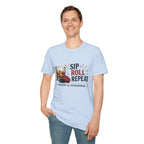 Sip Roll Repeat T-Shirt — Bourbon & Backgammon Tee