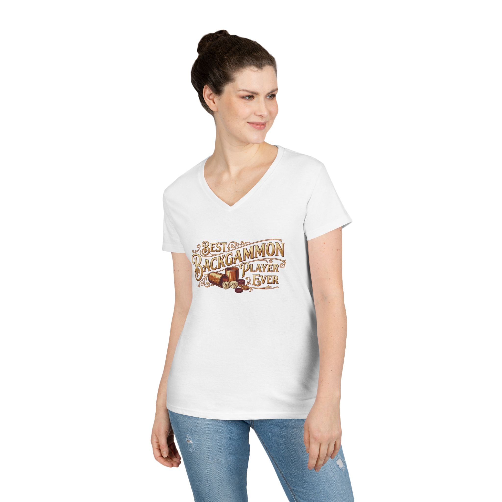 Best Backgammon Player Ever Ladies V-Neck T-shirt