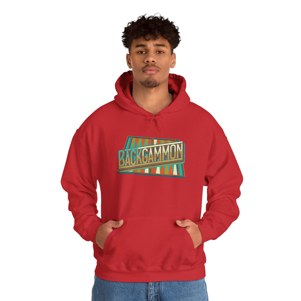 Backgammon Retro Unisex Heavy Blend™ Hooded Sweatshirt – Vintage Board Game Pullover for Players & Fans
