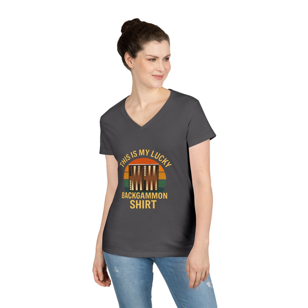 This Is My Lucky Backgammon Shirt Ladies' V-Neck T-Shirt