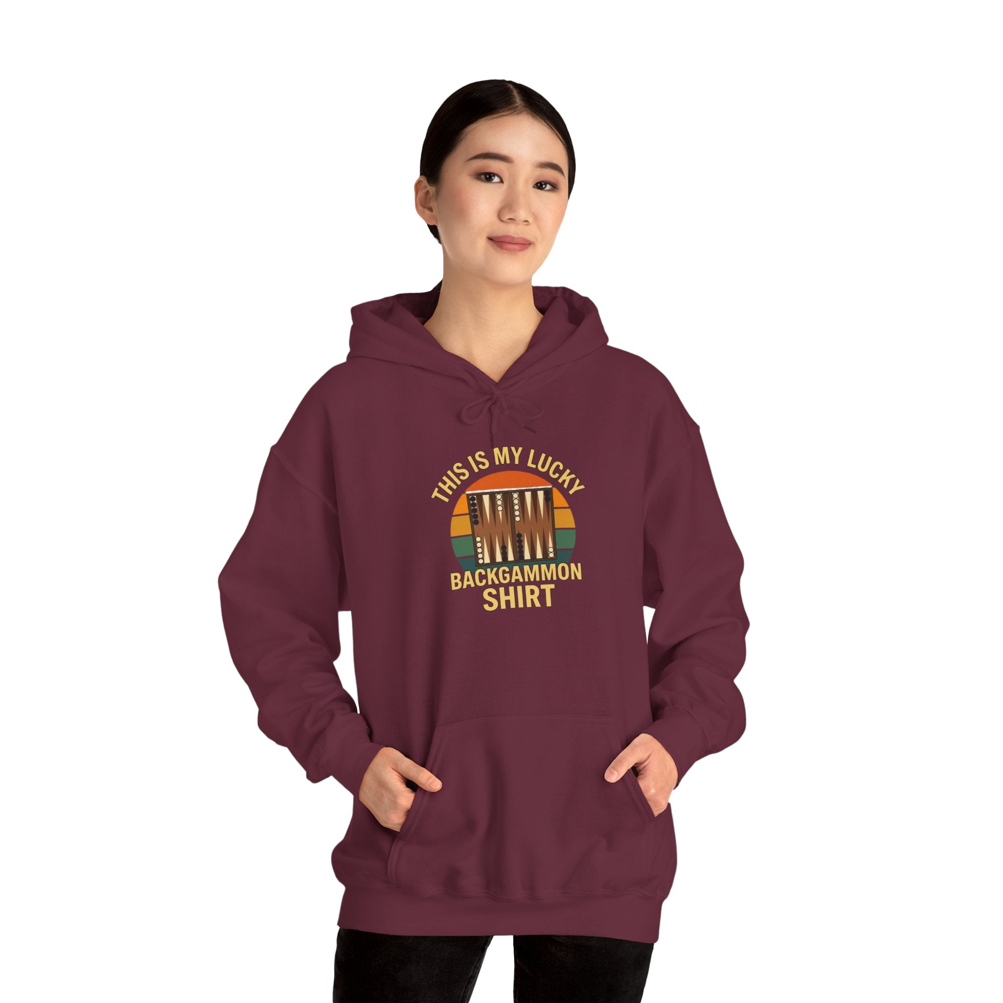 This Is My Lucky Backgammon Shirt Unisex Heavy Blend™ Hooded Sweatshirt