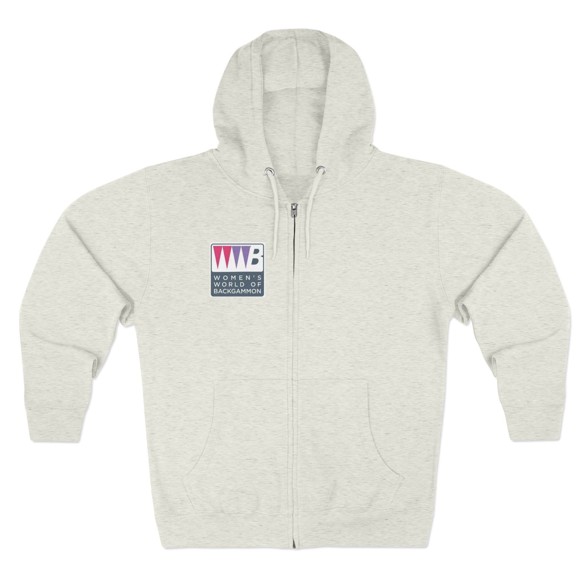 Women’s World of Backgammon Zip Hoodie — WWB Logo Zip-Up Hoodie for Players & Fans