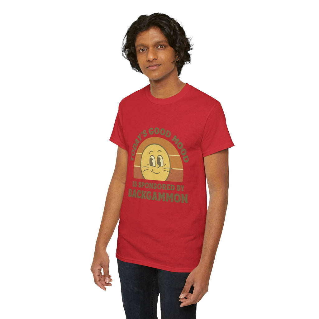 "Today’s Good Mood Is Sponsored by Backgammon" T-Shirt | Retro Smiley Tee