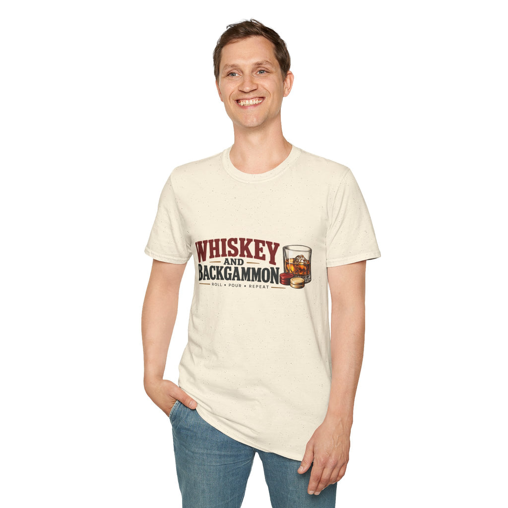 Whiskey and Backgammon T-Shirt — Vintage Bar Game Tee
